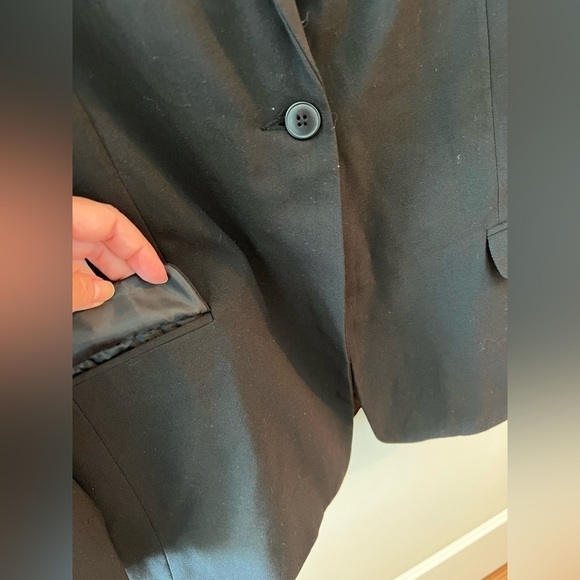 Norma Kamali Blazer Black Boyfriend Jacket Single Button Long Sleeve Size 14 - Picture 5 of 16